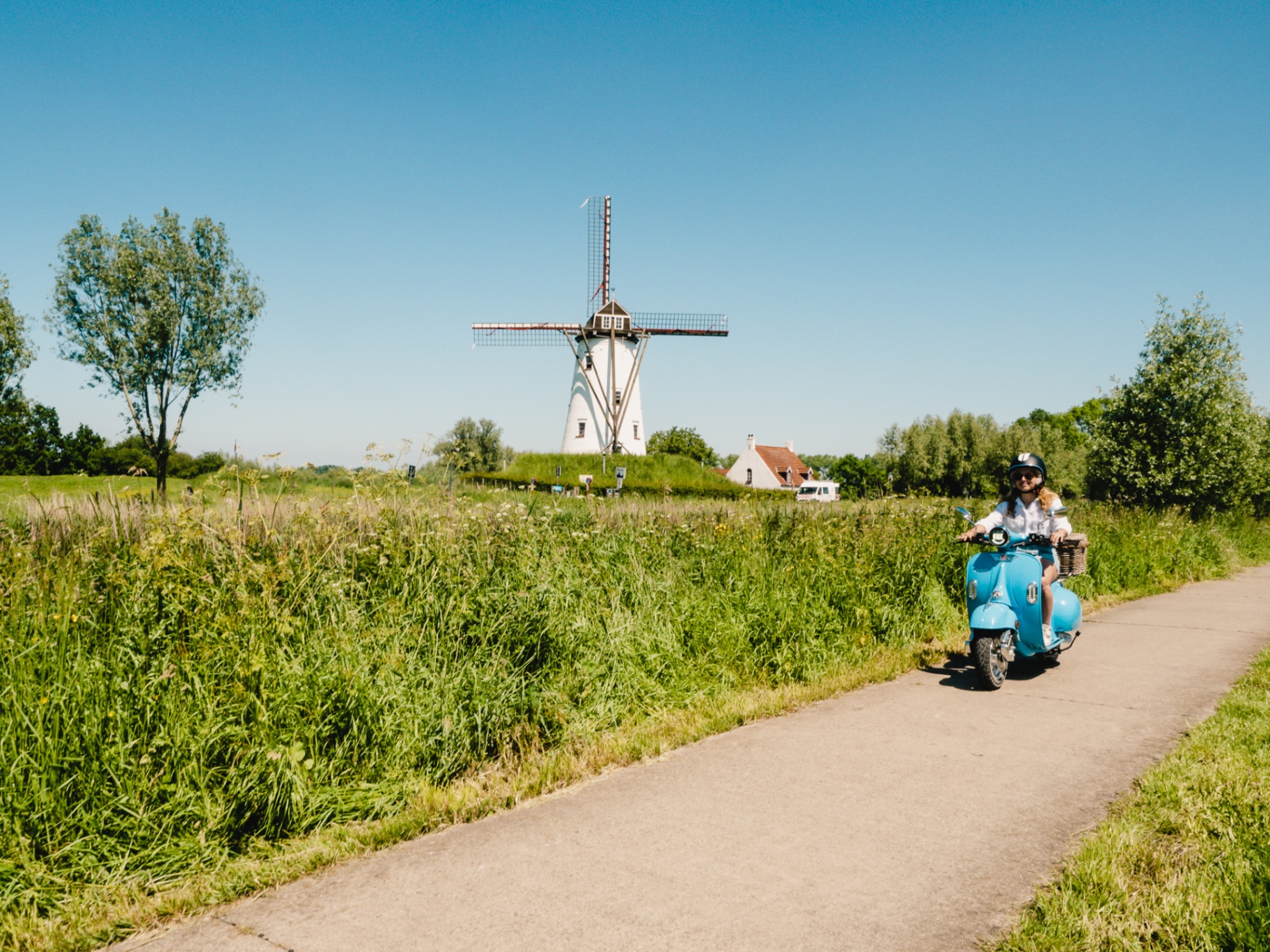 Vespa in Flemish countryside