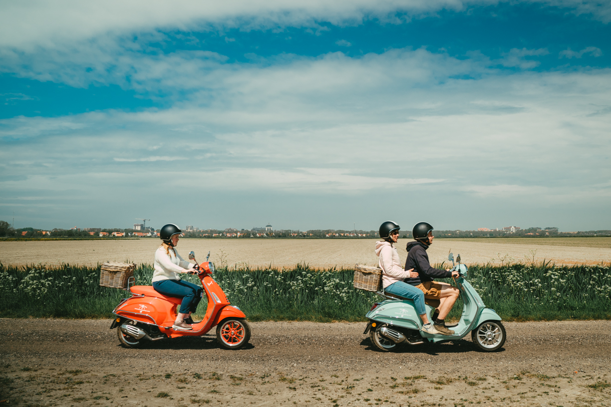 Group riding through countryside