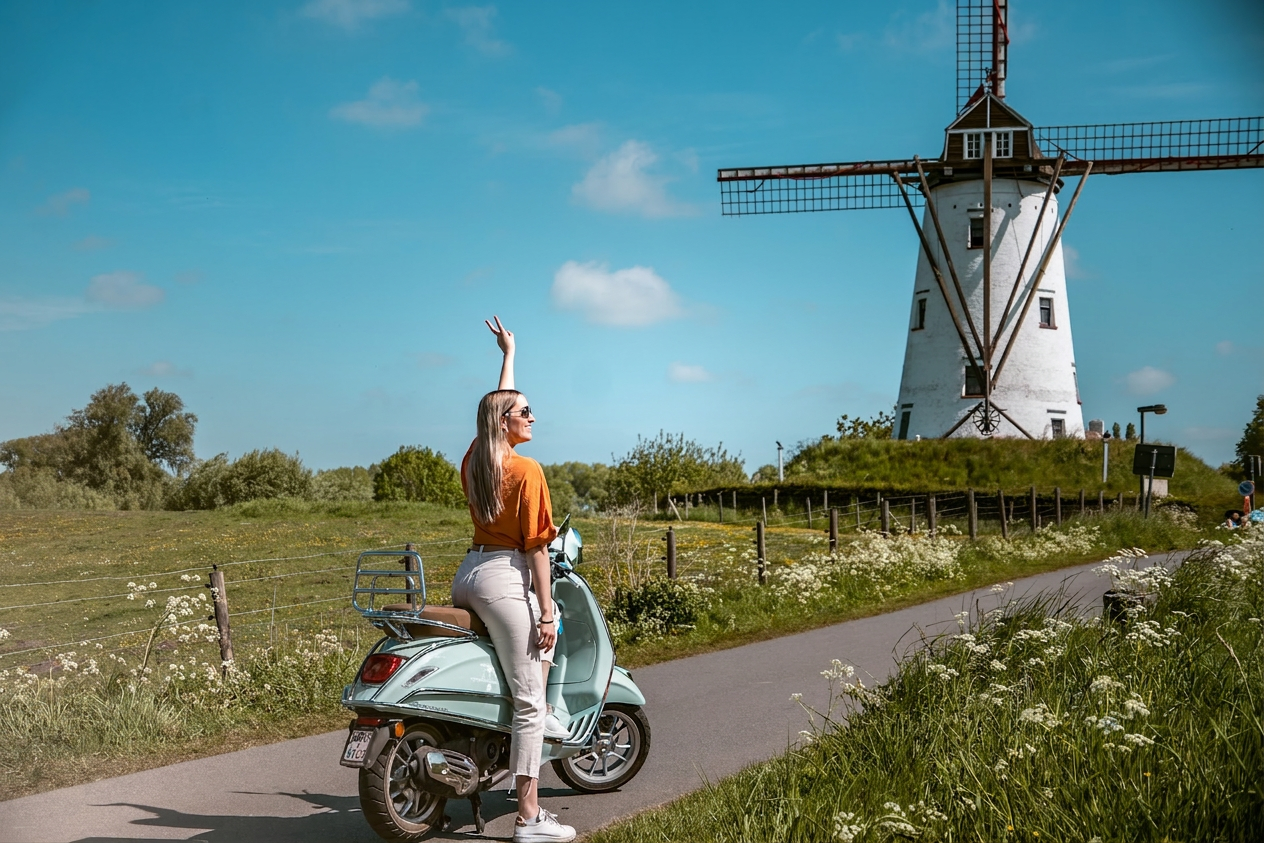 Vespa by windmill